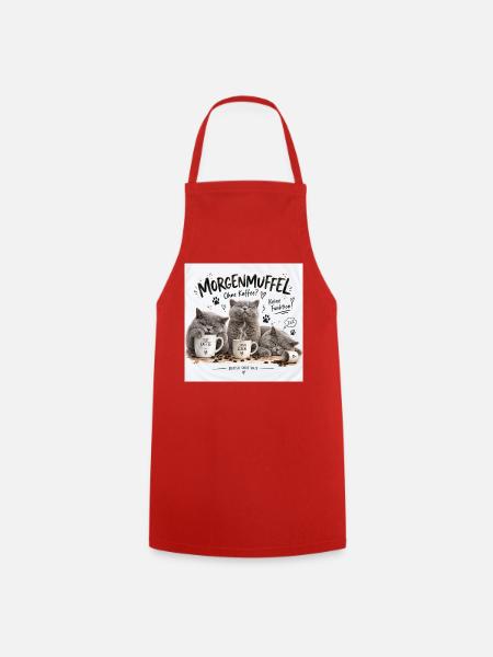 Morgenmuffel Britische Katzenkaffee BKH - Kochschürze - Rot