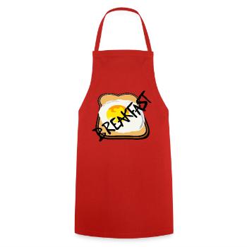 Toast mit Spiegelei Grafik - Kochschürze - Rot - Vorne - AI Model Male 185 dark (185cm)