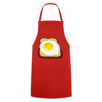 Toast mit Spiegelei lecker Frühstück - Kochschürze - Rot - Vorne - AI Model Male 185 dark (185cm)