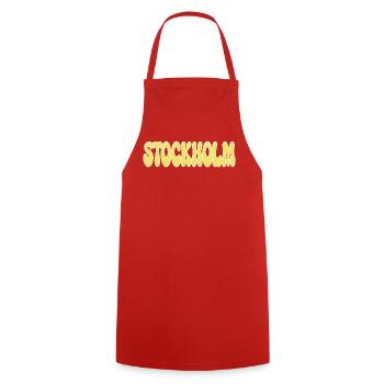 Stockholm Yellow Ball Retro-Tippfehler - Kochschürze - Rot - Vorne - AI Model Male 185 dark (185cm)