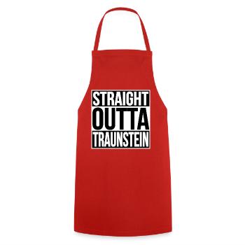 Straight Outta Traunstein - Kochschürze - Rot - Vorne - AI Model Male 185 dark (185cm)