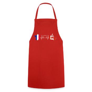 Heartbeat France Kanada - Kochschürze - Rot - Vorne - AI Model Male 185 dark (185cm)