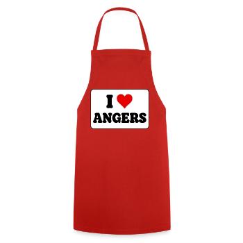 I Love Angers – Fan von French City - Kochschürze - Rot - Vorne - AI Model Male 185 dark (185cm)