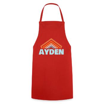 Ayden - Kochschürze - Rot - Vorne - AI Model Male 185 dark (185cm)