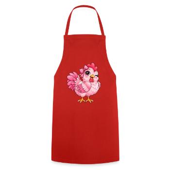 Kawaii Pink Hen - Kochschürze - Rot - Vorne - AI Model Male 185 dark (185cm)