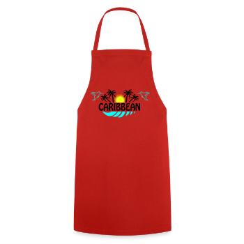 Sonnenhummingbird Neon Silhouette - Kochschürze - Rot - Vorne - AI Model Male 185 dark (185cm)