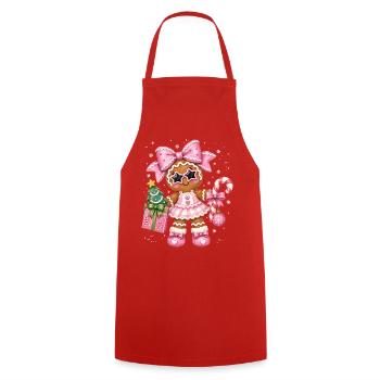 Weihnachten Stylishes Lebkuchen Girlie - Kochschürze - Rot - Vorne - AI Model Male 185 dark (185cm)