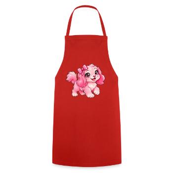 Kawaii Pink Puppy mit Schleife - Kochschürze - Rot - Vorne - AI Model Male 185 dark (185cm)