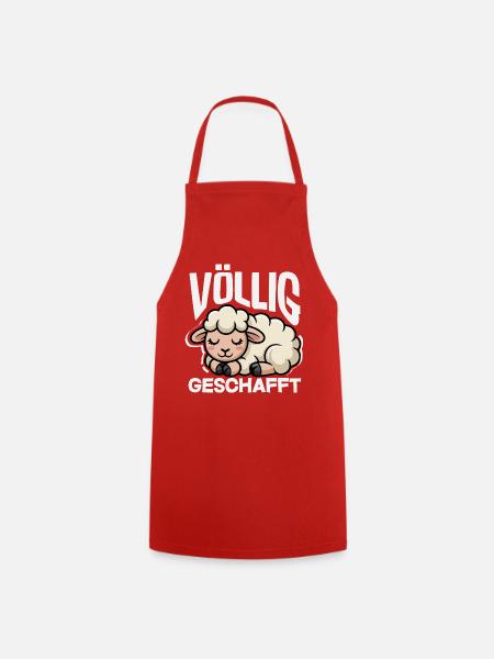 Schaf Völlig Geschafft Müde Schlafen - Kochschürze - Rot