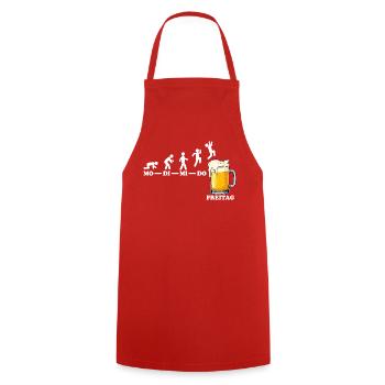 Freitag Bier Wochenende Feierabend Lustiger Spruch - Kochschürze - Rot - Vorne - AI Model Male 185 dark (185cm)
