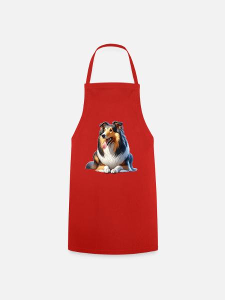 Langhaar Collie - Kochschürze - Rot