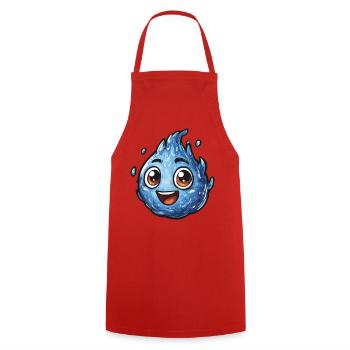 Kawaii Wassertropfen Smile - Kochschürze - Rot - Vorne - AI Model Male 185 dark (185cm)