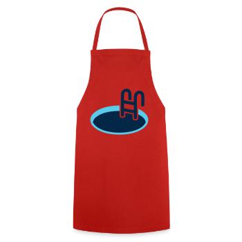 Eisbad Pool Schwimm Logo - Kochschürze - Rot - Vorne - AI Model Male 185 dark (185cm)