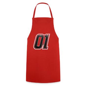 01 Carbon Racing Emblem - Kochschürze - Rot - Vorne - AI Model Male 185 dark (185cm)