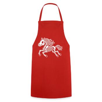 Süßes Skelett Pferd Galopp Cartoon Weiß Shirt - Kochschürze - Rot - Vorne - AI Model Male 185 dark (185cm)