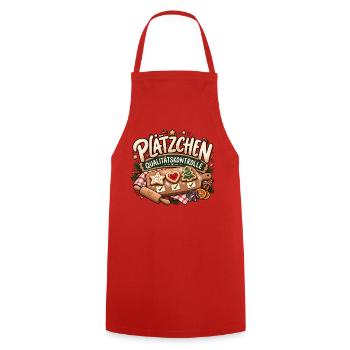 Plätzchen  Lustiges Weihnachtsdesign - Kochschürze - Rot - Vorne - AI Model Male 185 dark (185cm)