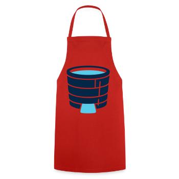 Eisbad Tonne Icon - Kochschürze - Rot - Vorne - AI Model Male 185 dark (185cm)