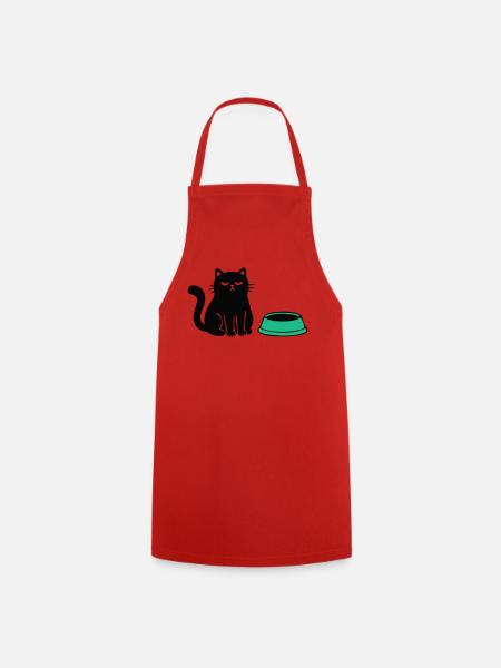 Hungrige Katze Grafik - Kochschürze - Rot