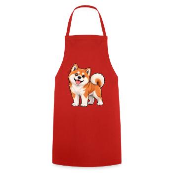 Akita Inu Kawaii Style – Süßer japanischer Hund - Kochschürze - Rot - Vorne - AI Model Male 185 dark (185cm)