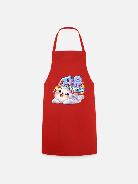 Kawaii Robben Freiheit Design - Kochschürze - Rot