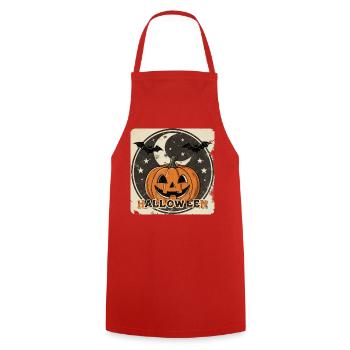 Vintage Halloween – Retro Kürbis Spooky Design - Kochschürze - Rot - Vorne - AI Model Male 185 dark (185cm)