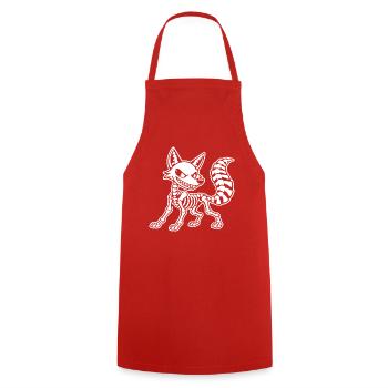 Süßes Skelett Fuchs Raubtier Cartoon Weiß Shirt - Kochschürze - Rot - Vorne - AI Model Male 185 dark (185cm)