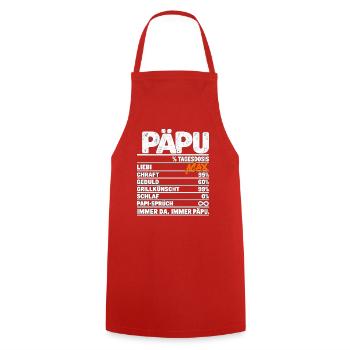 Päpu Dosis: Päpu Liebe XXL - Kochschürze - Rot - Vorne - AI Model Male 185 dark (185cm)
