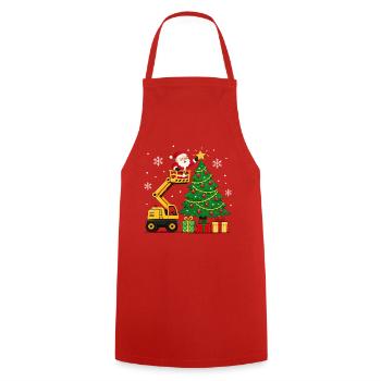 Weihnachtsaufzug schmückt Weihnachtsbaum - Kochschürze - Rot - Vorne - AI Model Male 185 dark (185cm)