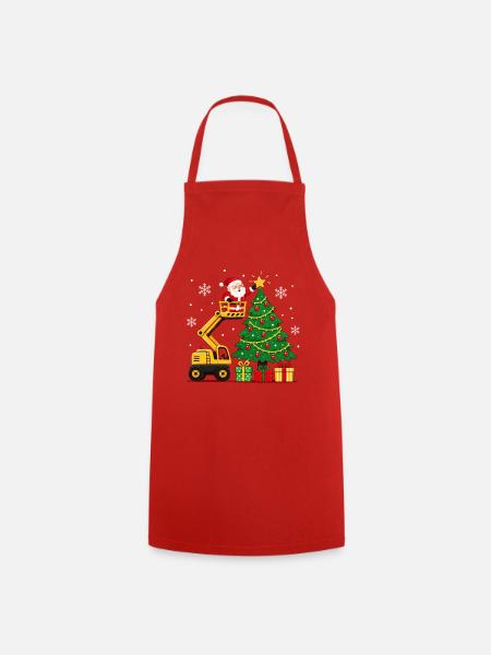 Weihnachtsaufzug schmückt Weihnachtsbaum - Kochschürze - Rot