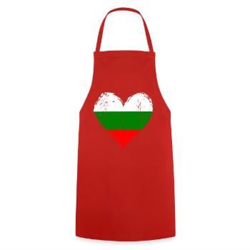 Bulgarien Herzflagge Grunge - Kochschürze - Rot - Vorne - AI Model Male 185 dark (185cm)