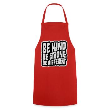 Be Kind Be Strong Be Different Spruch Logo Text - Kochschürze - Rot - Vorne - AI Model Male 185 dark (185cm)