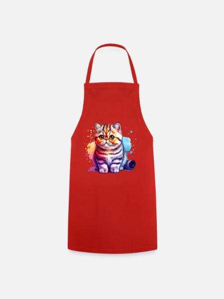 Exotische Kurzhaarkatze Geschenk - Kochschürze - Rot