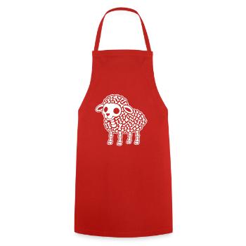 Süßes Skelett Schaf Lamm Bauernhof Cartoon Shirt - Kochschürze - Rot - Vorne - AI Model Male 185 dark (185cm)