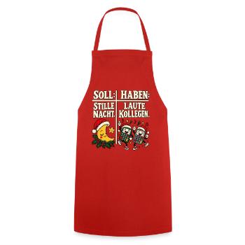 Soll Stille Nacht Haben Laute Kollegen - Kochschürze - Rot - Vorne - AI Model Male 185 dark (185cm)