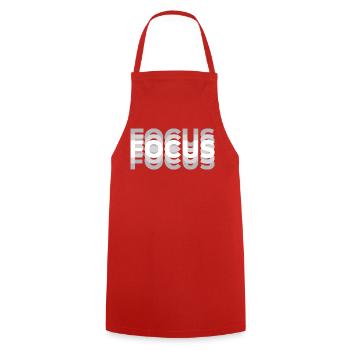 Focus Optische Täuschung Typografie Motiv - Kochschürze - Rot - Vorne - AI Model Male 185 dark (185cm)