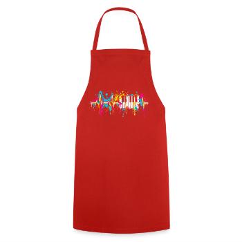Neon Tasten Farbspritzer - Kochschürze - Rot - Vorne - AI Model Male 185 dark (185cm)