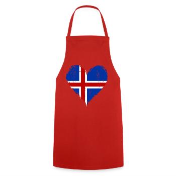 Island Herzflagge Grunge - Kochschürze - Rot - Vorne - AI Model Male 185 dark (185cm)