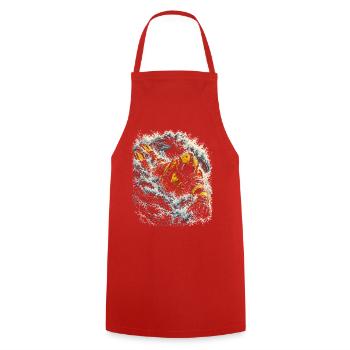 Rettungsschwimmer Wasserrettung - Kochschürze - Rot - Vorne - AI Model Male 185 dark (185cm)