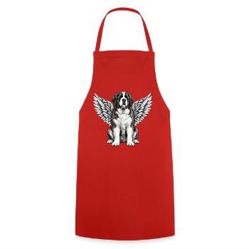 Berner Sennenhund Engel Abschied Flügel - Kochschürze - Rot - Vorne - AI Model Male 185 dark (185cm)
