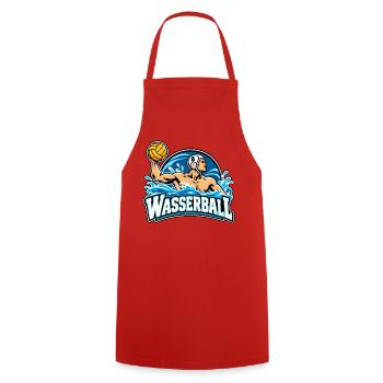 Wassersportheld Wasserball - Kochschürze - Rot - Vorne - AI Model Male 185 dark (185cm)