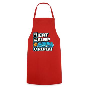 Eat Sleep Water Polo Repeat - Kochschürze - Rot - Vorne - AI Model Male 185 dark (185cm)