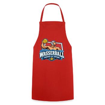Wasserball Teamlogo Tiefgang - Kochschürze - Rot - Vorne - AI Model Male 185 dark (185cm)