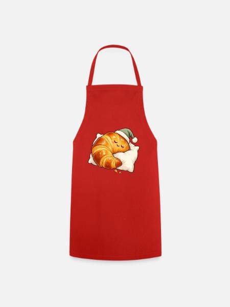 Schlafendes Croissant - Kochschürze - Rot
