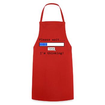 Blauer Fortschrittsbalken mit Abbrechen-Option - Kochschürze - Rot - Vorne - AI Model Male 185 dark (185cm)