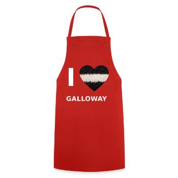 I Love Galloway – Herz für Galloway-Fans - Kochschürze - Rot - Vorne - AI Model Male 185 dark (185cm)