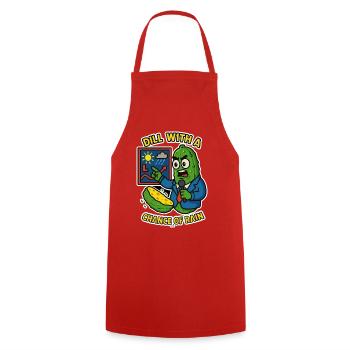 Dill Weather Wortspiel Gurken-Tee - Kochschürze - Rot - Vorne - AI Model Male 185 dark (185cm)