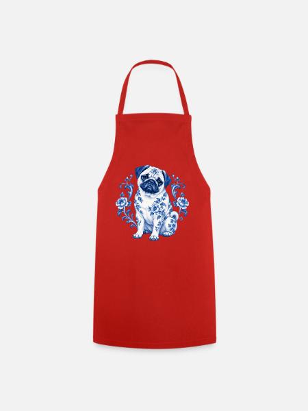 Mops Hund süßer Mops niedlicher Mops - Kochschürze - Rot