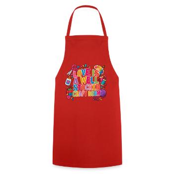 Crafty Mom Crafting Mama Life Einzigartige Schöpferkunst - Kochschürze - Rot - Vorne - AI Model Male 185 dark (185cm)
