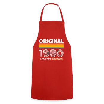 1980 Original Geburtstag Retro Vintage 80er Spruch - Kochschürze - Rot - Vorne - AI Model Male 185 dark (185cm)