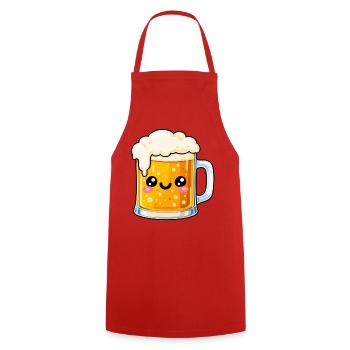 Kawaii Bierkrug Jubel - Kochschürze - Rot - Vorne - AI Model Male 185 dark (185cm)